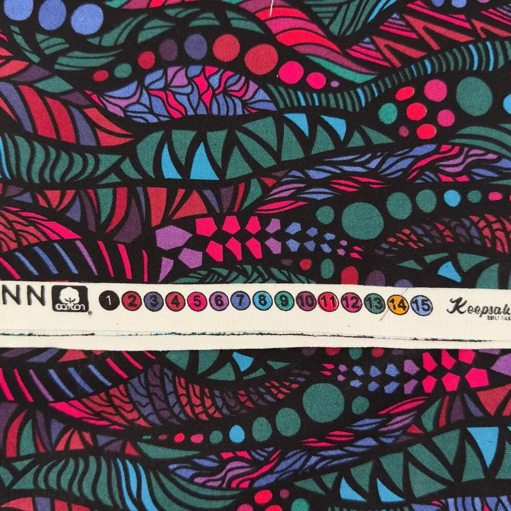 Multicolor Zentangle Print by Keepsake Calico Fabric | 1/2 Yard | Abstract